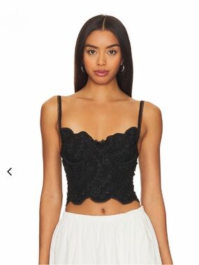 For Love and Lemons Natalia Black Corset Top // XS